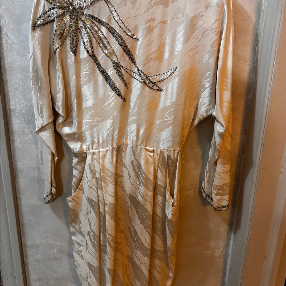 Elegant Cream Dress with Sequin Detail